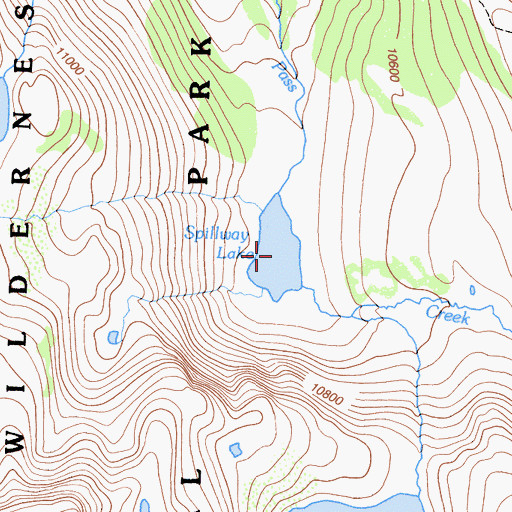 Topographic Map of Spillway Lake, CA