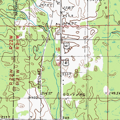 Topographic Map of North Delta Church of Christ, MI