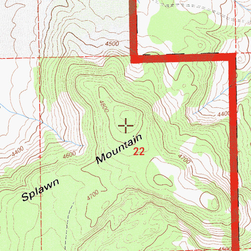 Topographic Map of Splawn Mountain, CA
