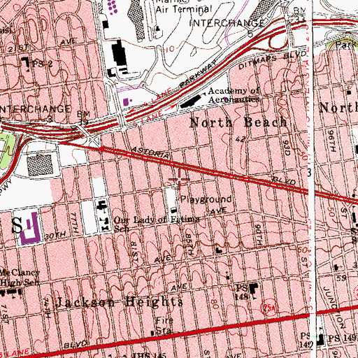 Topographic Map of Gorman Playground, NY