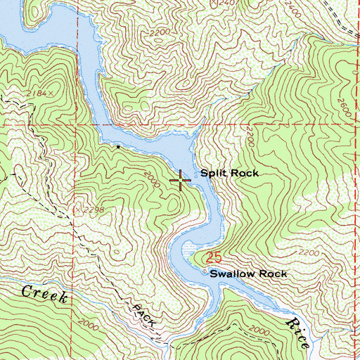 Topographic Map of Split Rock, CA