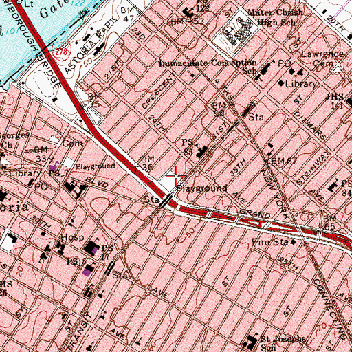 Topographic Map of Hoyt Playground, NY