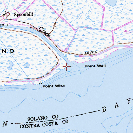 Topographic Map of Spoonbill Creek, CA