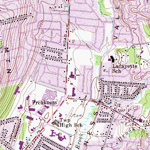 Topographic Map of Our Lady of the Valley Church, NJ