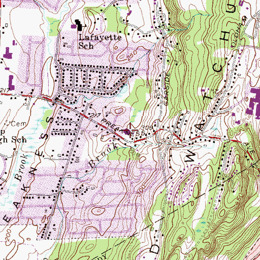 Topographic Map of Temple Beth Tikvah, NJ
