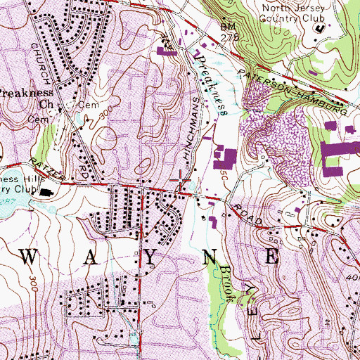 Topographic Map of Saint Michael's Episcopal Church, NJ
