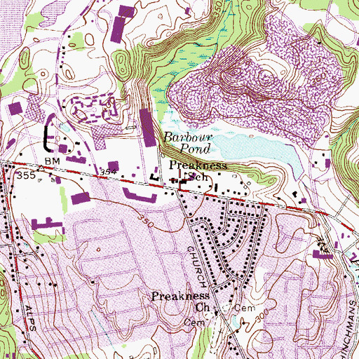 Topographic Map of Wayne Civic Center, NJ