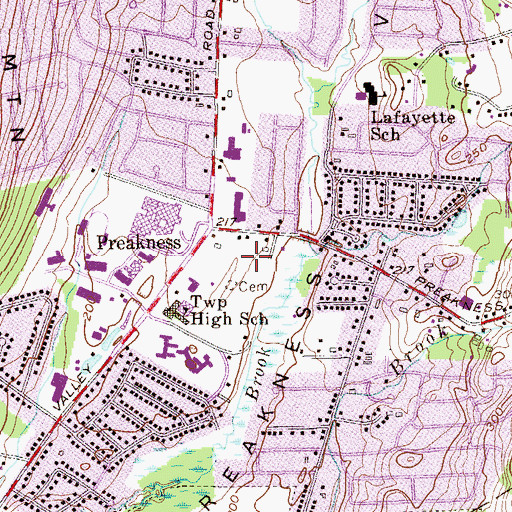 Topographic Map of Calvary Christian Academy, NJ