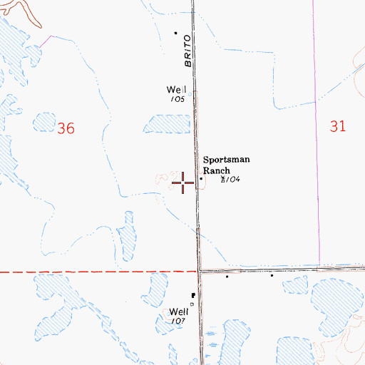 Topographic Map of Sportsman Ranch, CA