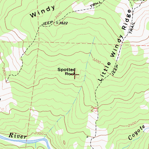 Topographic Map of Spotted Rock, CA
