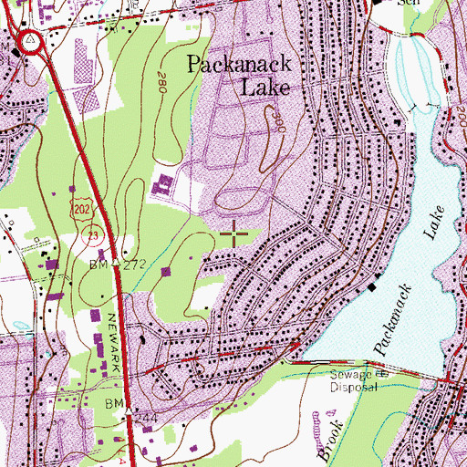 Topographic Map of Orange Place Park, NJ