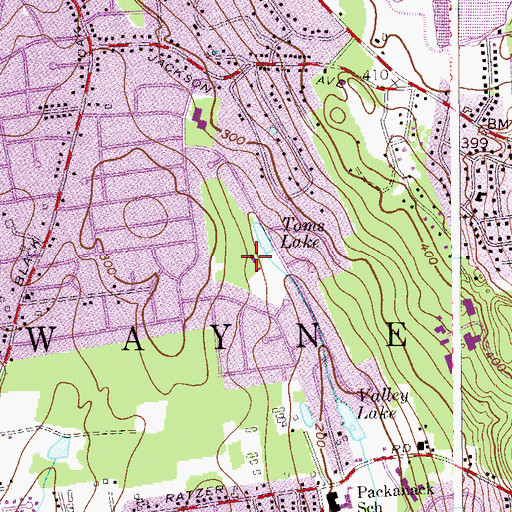 Topographic Map of Captain Micheal Kilroy Memorial Park, NJ