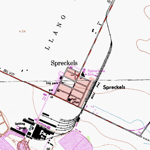 Topographic Map of Spreckels Elementary School, CA