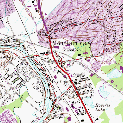 Topographic Map of Veterans Alliance Park, NJ