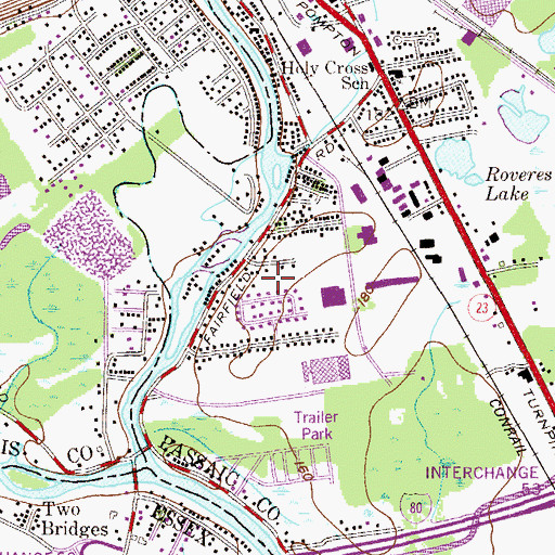 Topographic Map of Barnsdale Park, NJ