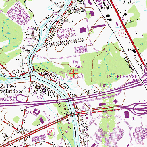 Topographic Map of Finns Trailer Court, NJ