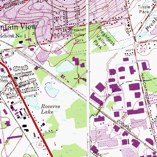 Topographic Map of Mountain View Wastewater Treatment Facility, NJ