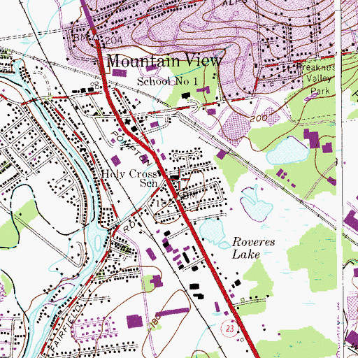 Topographic Map of Church of the Holly Cross, NJ