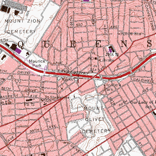 Topographic Map of Oliver Hazard Triangle, NY