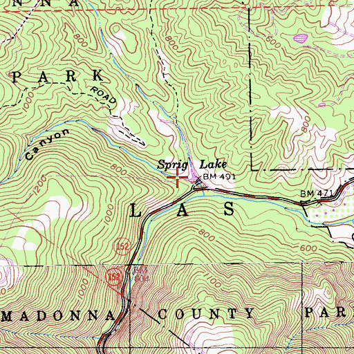 Topographic Map of Sprig Lake, CA