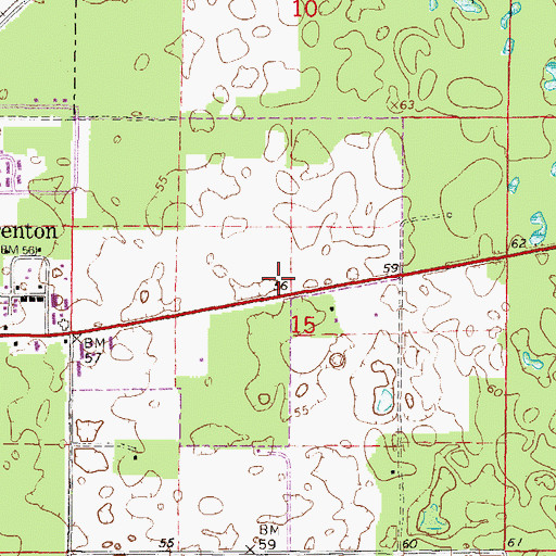Topographic Map of Trenton Post Office, FL