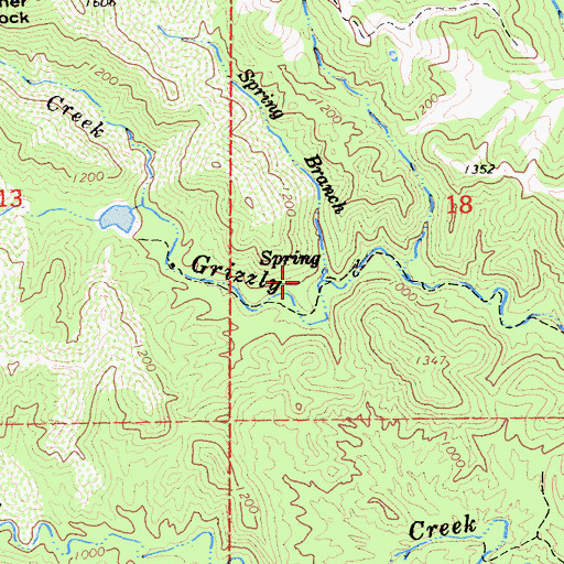 Topographic Map of Spring Branch, CA