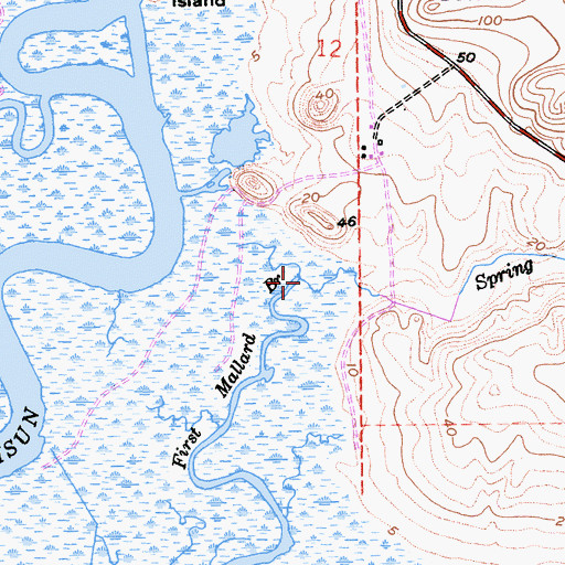 Topographic Map of Spring Branch, CA