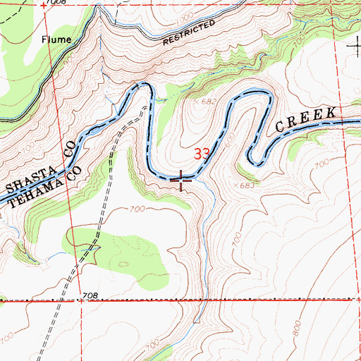 Topographic Map of Spring Branch, CA