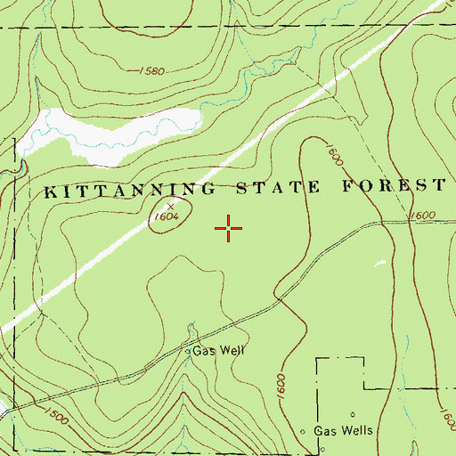 Topographic Map of Clear Creek State Forest Maple Creek Tract, PA