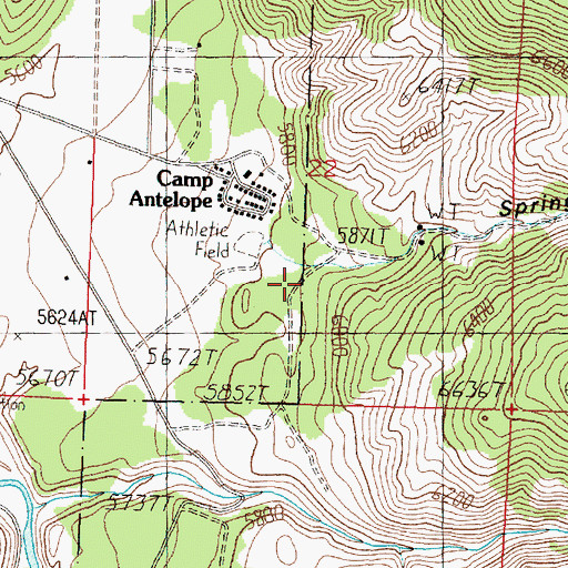 Topographic Map of Spring Canyon, CA