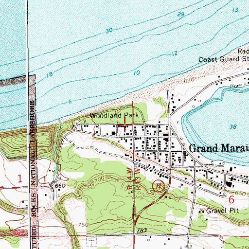 Topographic Map of First Lutheran Church, MI