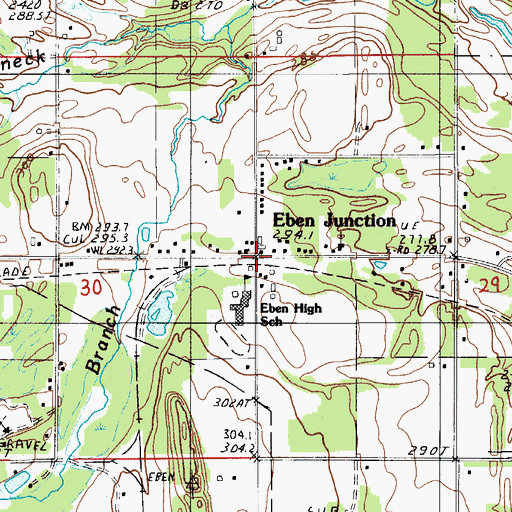 Topographic Map of Eben Junction Station (historical), MI