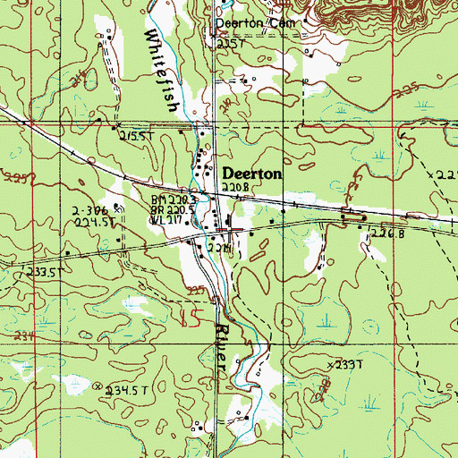 Topographic Map of Au Train-Onota Public Schools, MI
