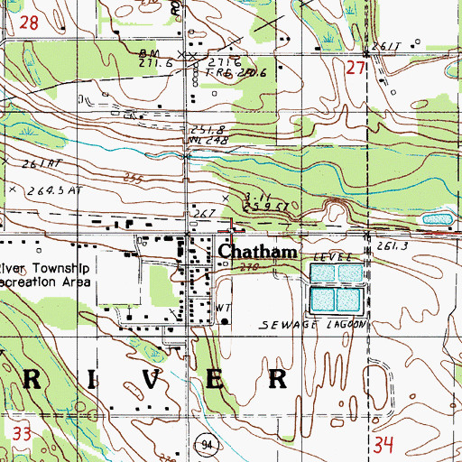 Topographic Map of Chatham Post Office, MI