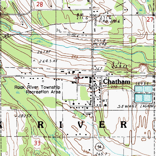 Topographic Map of Rock River Township Fire Department, MI