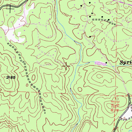 Topographic Map of Spring Creek, CA
