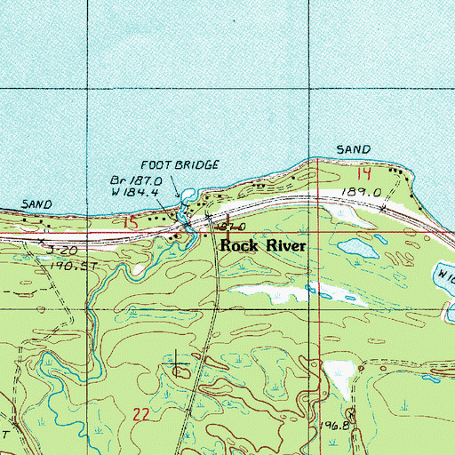 Topographic Map of Rock River Station (historical), MI
