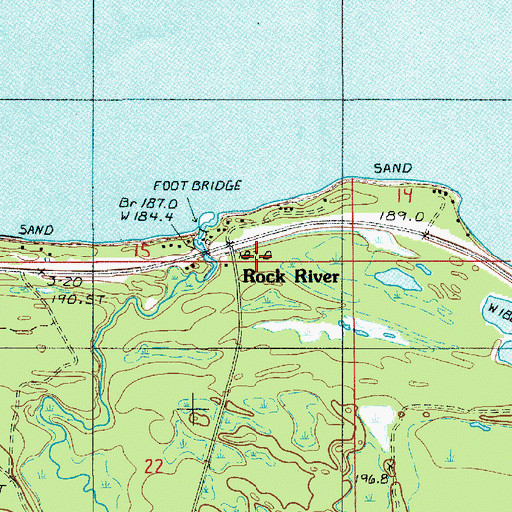 Topographic Map of Rock River Post Office (historical), MI