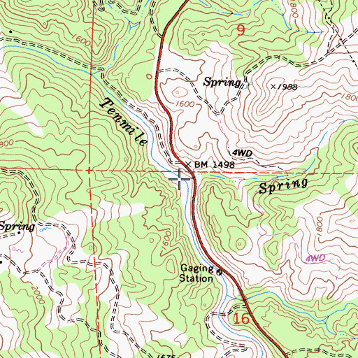 Topographic Map of Spring Creek, CA