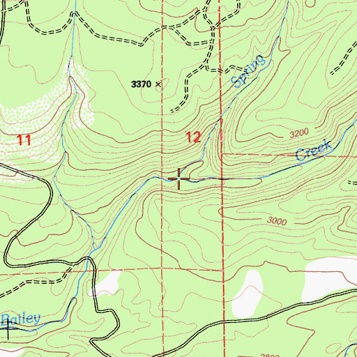 Topographic Map of Spring Creek, CA