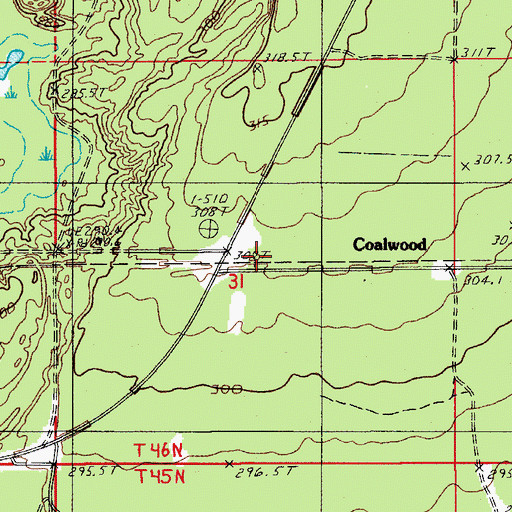 Topographic Map of Coalwood Station (historical), MI