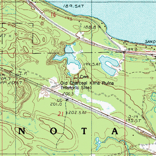 Topographic Map of Trudell's Graves, MI