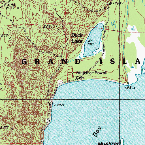 Topographic Map of Indian Cemetery, MI