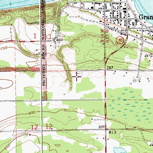 Topographic Map of Holy Rosary Catholic Cemetery, MI