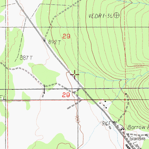 Topographic Map of Spring Creek, CA