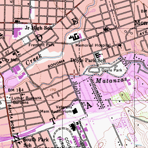 Topographic Map of Spring Creek, CA