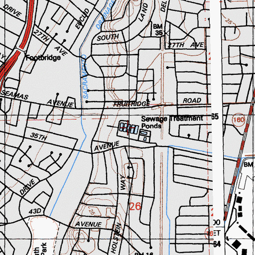 Topographic Map of Sacramento Wastewater Treatment Plant, CA