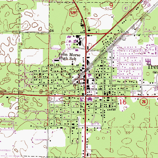 Topographic Map of Trenton Water Tower, FL