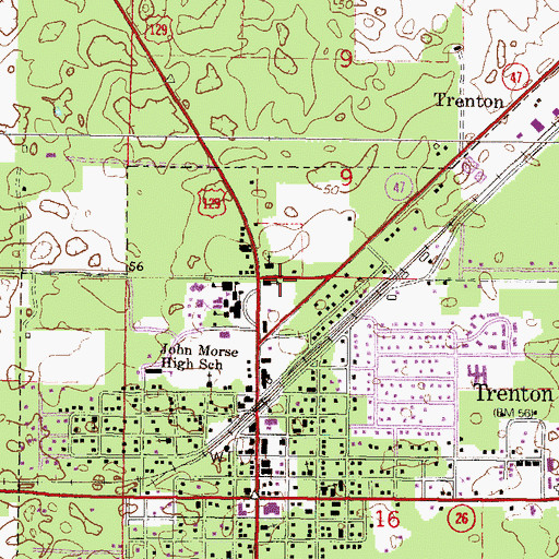 Topographic Map of Living Praise Church of God, FL