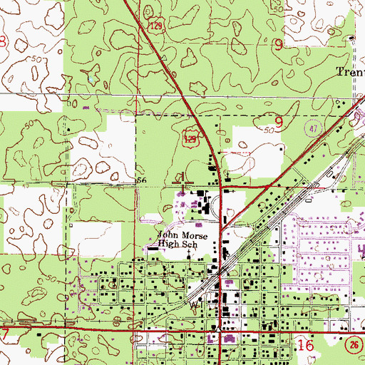 Topographic Map of Gilchrist County School Board, FL